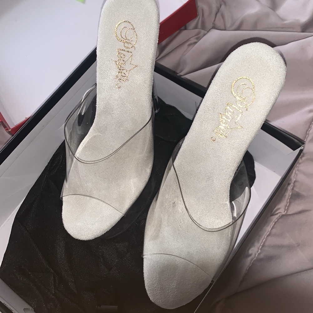 Pleaser Clear Lucite Platform Heels View 4